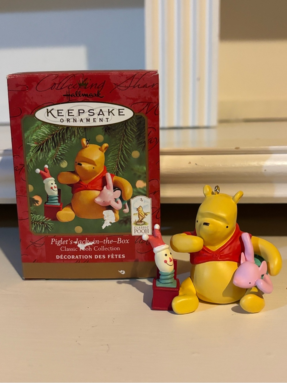 Vintage 2000 Hallmark Piglet’s Jack-in-the-Box Ornament Classic Pooh